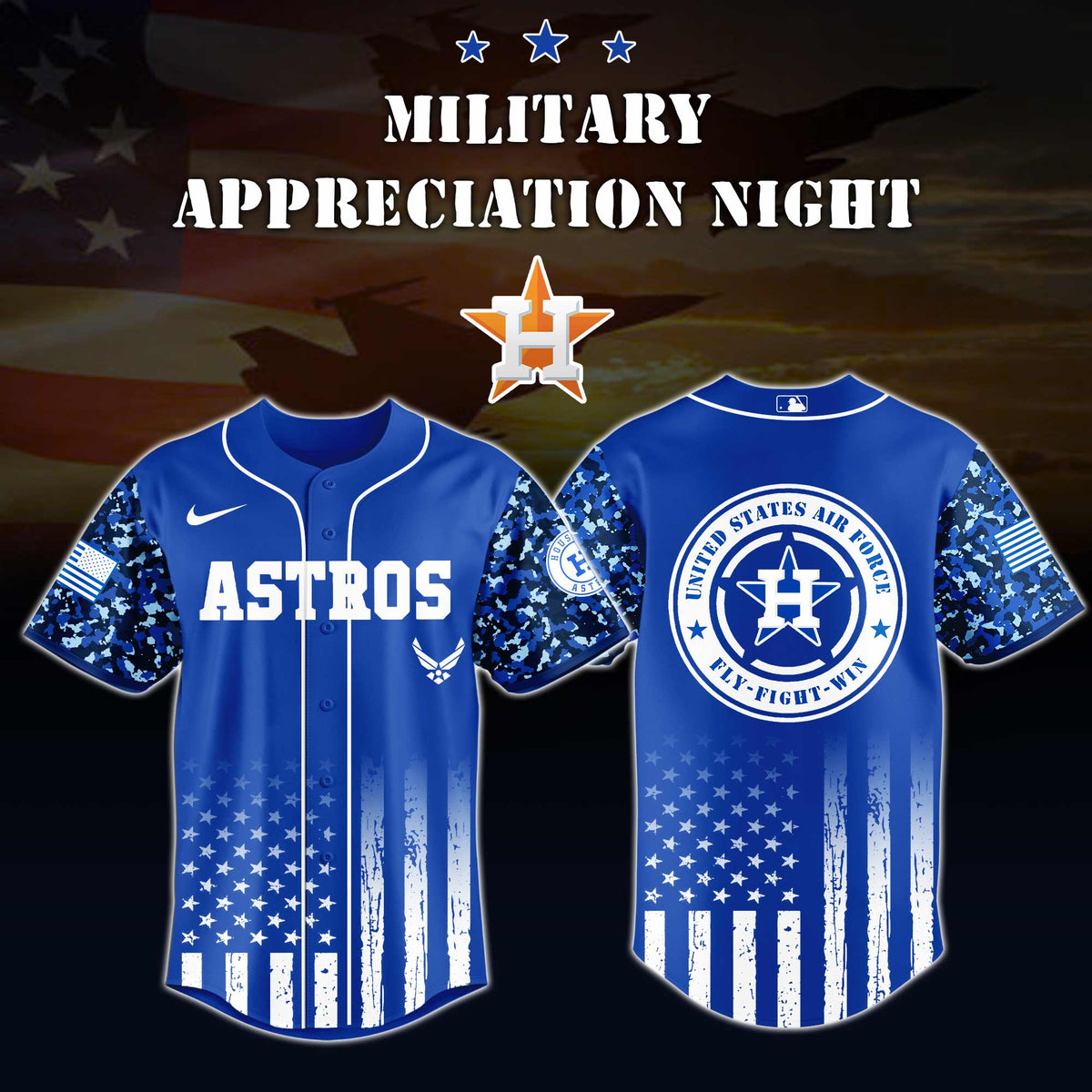 Houston Astros Air Force Military Appreciation Night Jersey 