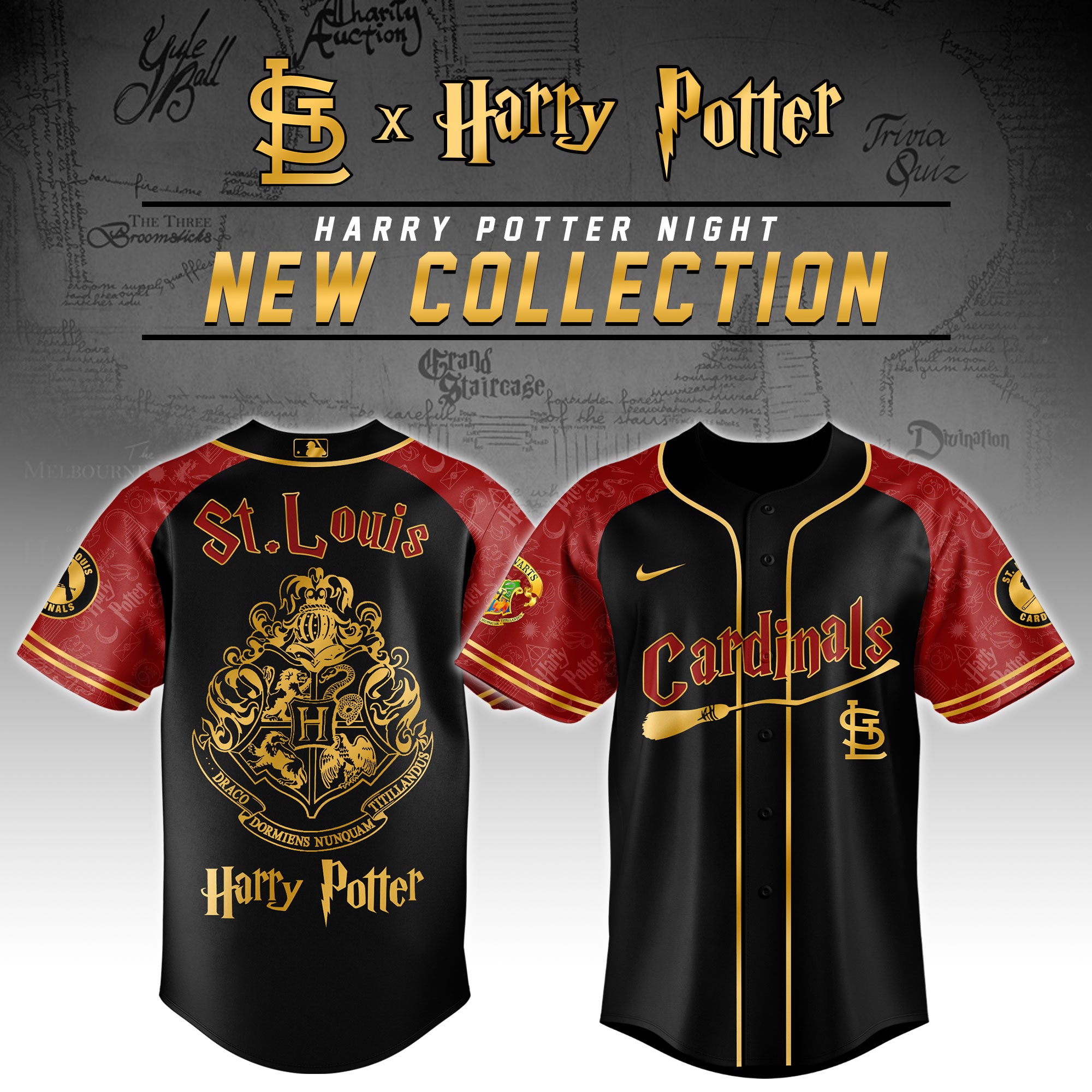 St.Louis Cardinals x Harry Potter Night Baseball Jersey 