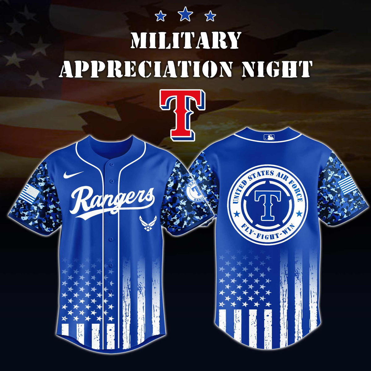 Texas Rangers Air Force Military Appreciation Night Jersey 