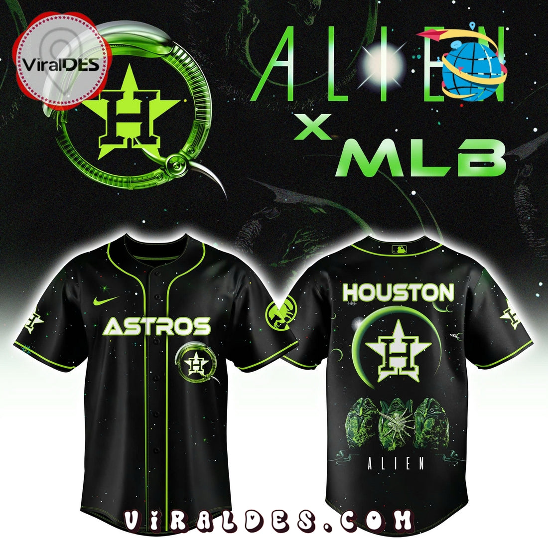 Alien x Houston Astros Baseball Jersey
