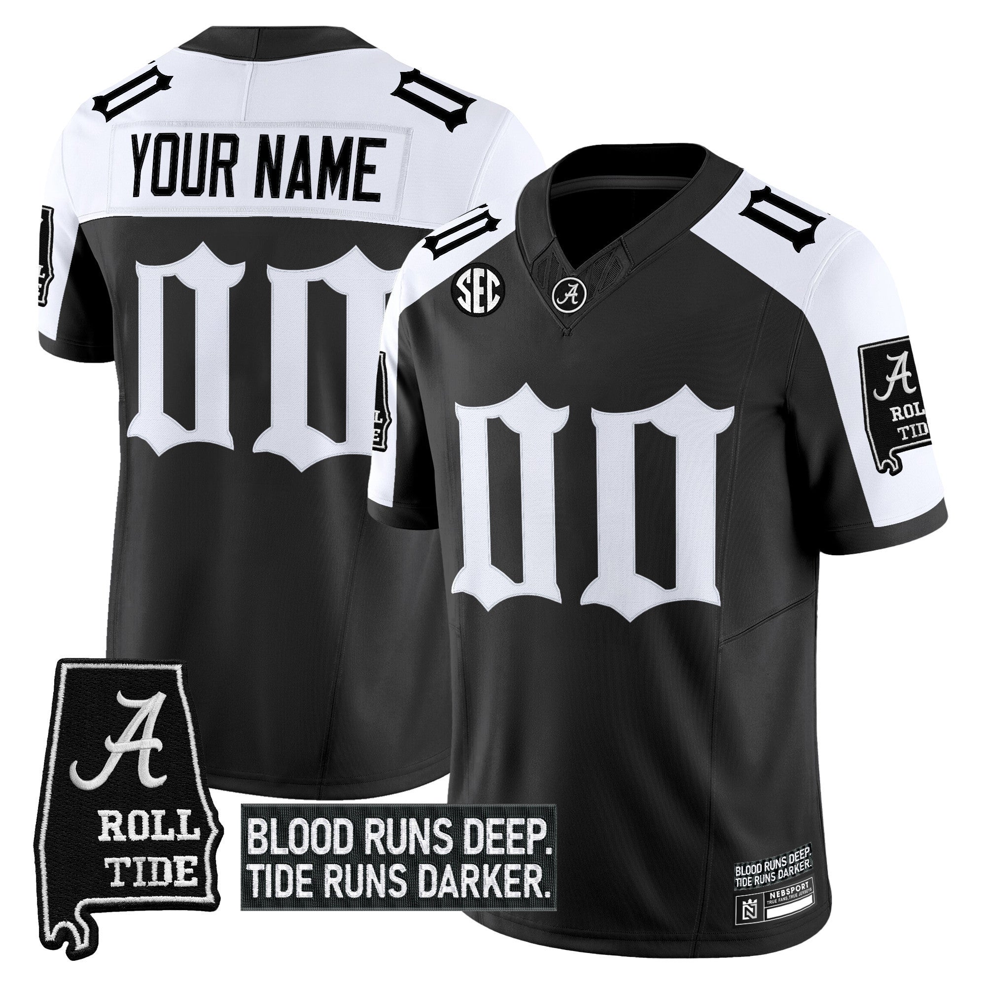 Alabama Crimson Tide 'Gothic Bama Blood Edition' Vapor Limited Custom Jersey - All Stitched