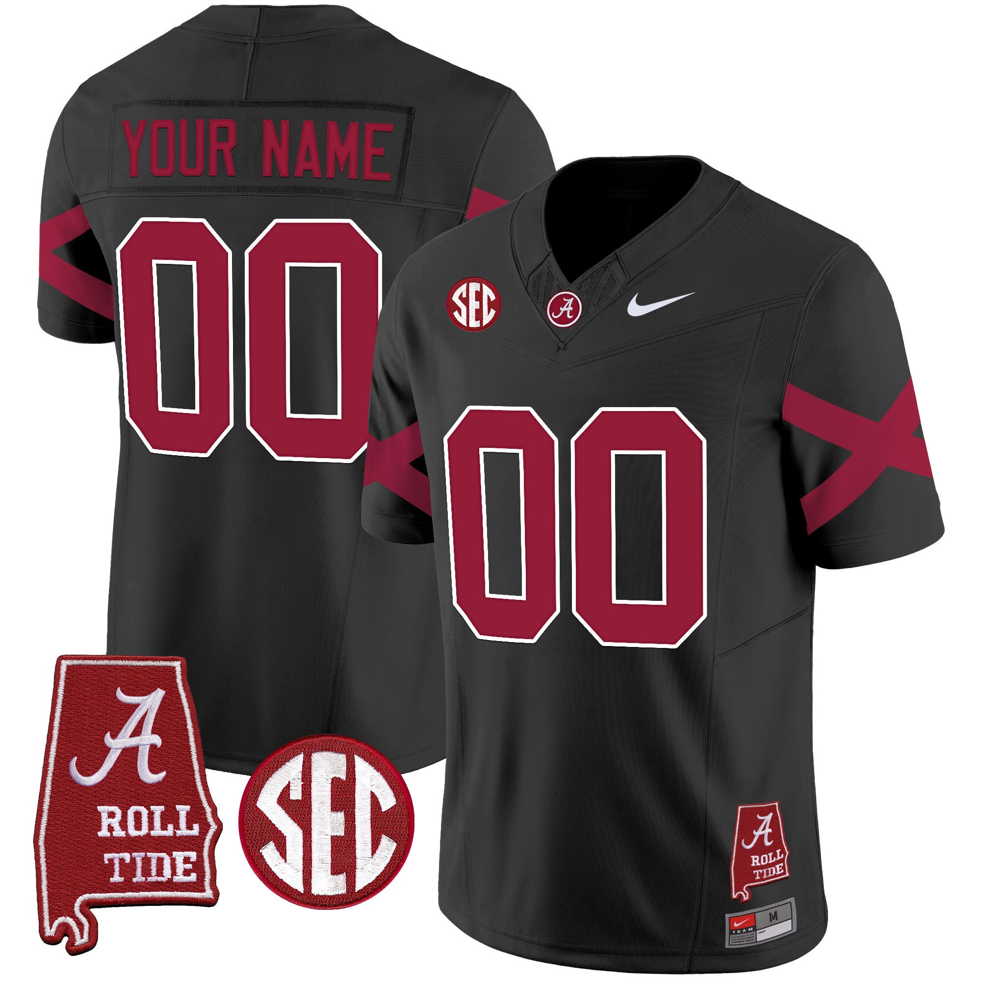 Alabama Crimson Tide Vapor Limited Custom Jersey V6 - Alabama Map - All Stitched