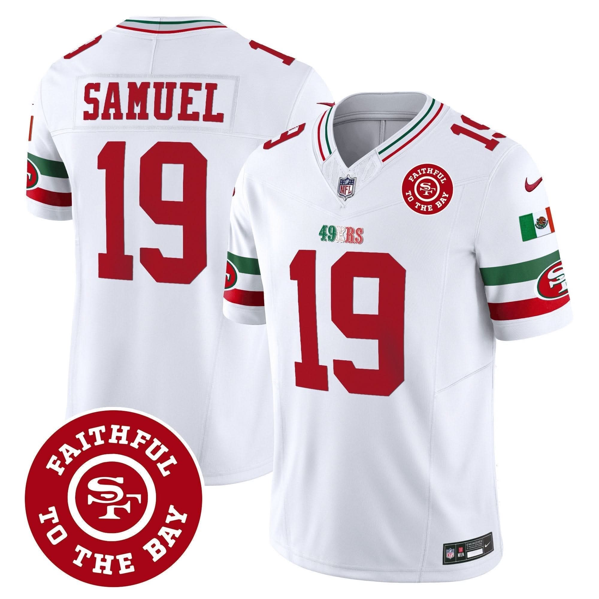 49ers Mexico Faithful To The Bay Patch Vapor Jersey - All Stitched